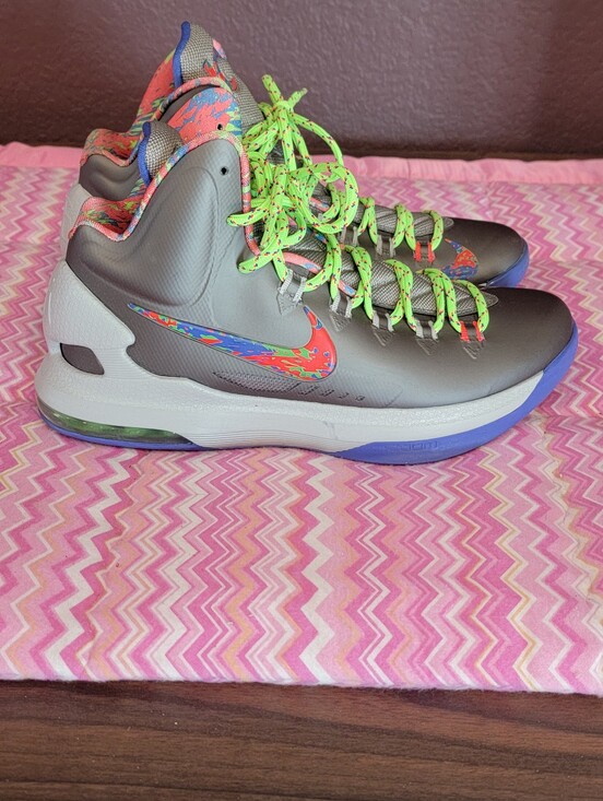 Nike KD V 5 Splatter Basketball Shoes Men\'s Size 8 Gray Multi-Color 554988-007 main image 5